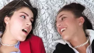 Interracial babes ass fucked in cfnm fourway