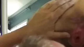 Licking the amateur hole and luscious lips from behind