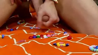 Skinny dude Jasper Robinson pleasures his big dick solo