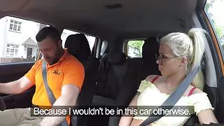 Fake Driving School Big tits blonde gets fucked and cum spla