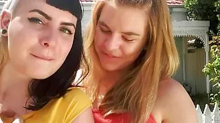 Hairy lesbian Marina licked in the kitchen