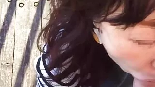 blowjob  on top the world, japanese outdoor hiking style