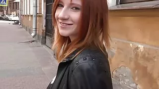 Redhead newbie banged at fake casting