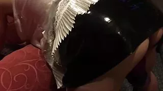 Satin Slut Spanked While Being Impaled.