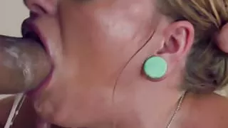 Blonde oiled babe pussy fucked after massage