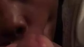 Horny black Haitian slut sucking and riding my white cock