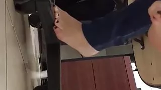 Clear plastic flats shoeplay at work