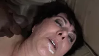 Granny threesomes with 2 black men shoving cocks in mouth