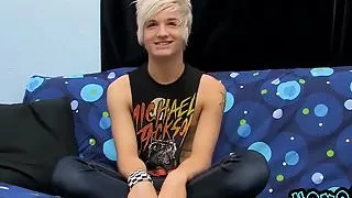 Austin Mitchell follows his boyfriend into porn with a wank