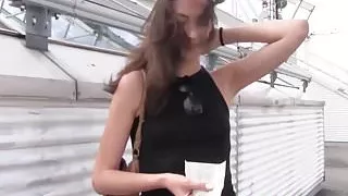 Hot brunette Miky Love pussy pounded hard from behind