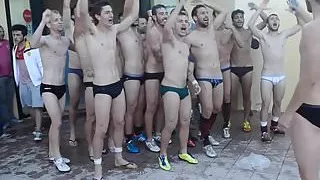 Italian football players in underwear