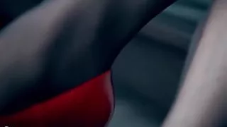 Red High Heel Peep Toe Shoes and Pantyhose