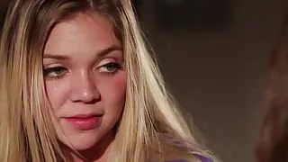 lesbian babe pussyrubbing while scissoring girlfriend 