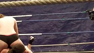 Kinky lesbian babes wrestling on the floor