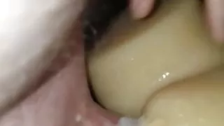Using my loads of cum as lube for my silicone sexdolls pussy