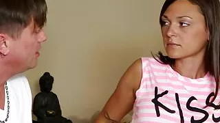 Massage amateur beauty doggystyled by masseur