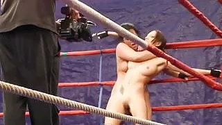 Wrestling babes shake their bigtits