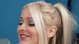 Chubby British babe facialized with huge load