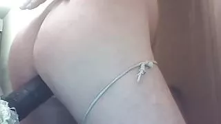 JoeyD moaning as he wiggles butt on black dildo