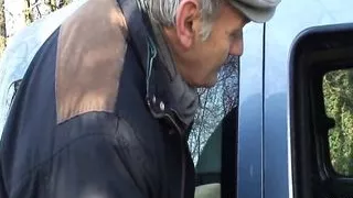 Young french brunette banged n creamed in 3way w papy voyeur