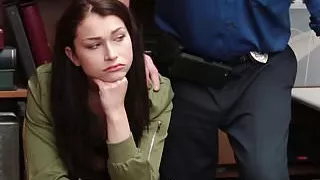 Brunette Jennifer Jacobs banged by dirty mall security cop