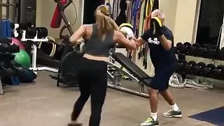 Monica Puig Boxing Training In Legging