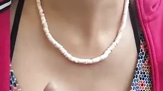 Naked outside selfie