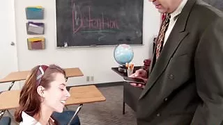 Stupid slut Anya Olsen gets her cunt smashed in detention