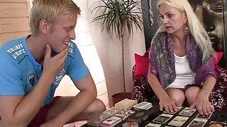 Skinny granny gets her shaggy cunt drilled