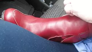 putting my red boots on