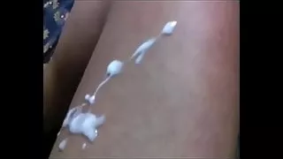 Amateur girl eats cum