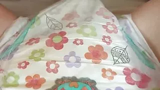 Boy and girl in wet goodnites diapers plat with a dildo sex