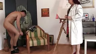 Horny mature woman gets naked and rides his cock