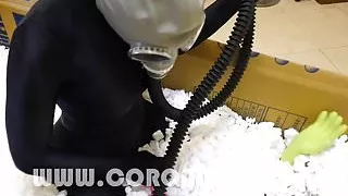 Multilayer Zentai Face Sitting Breath Play gasnask