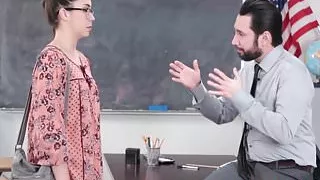 Slutty Geneva King shows her special skill to her teacher