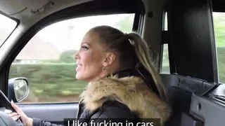 Busty cabbie sixtynines her british passenger