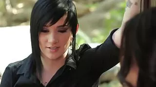 Strapon fucked lesbo pleasured by goth dyke