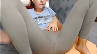 Pussy squirting on beautiful feet