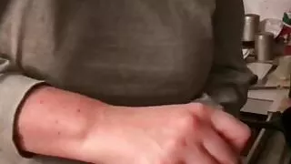 Pt 1 Braless chubby babe girl making dinner for daddy