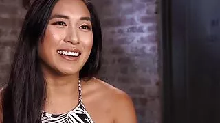 Asian bdsm hogtied and choked before toying