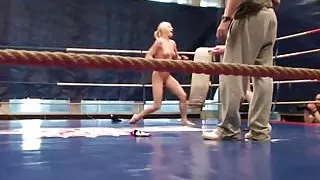 Alluring euro wrestles on the floor