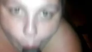 Fat White Bitch Sucks The Cum Out Of My Black Dick