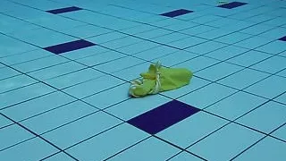 The girl in striped bikini Lada Poleshuk