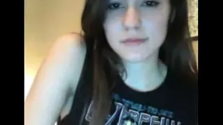 shy brunette 1st time masturbating on cam