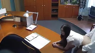 European amateur babe doggystyled by doctor