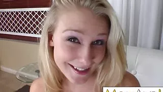 blonde MILF Natalie Norton takes facial