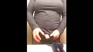 cumming on stollen bars while wearing SIL bra and nylons