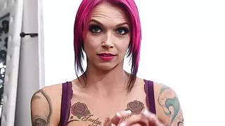 Busty babe throats shlong