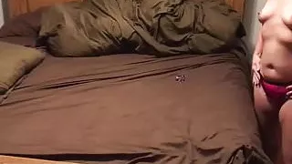 Wife putting on panties