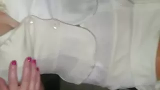 White business skirt suit wetting part 3